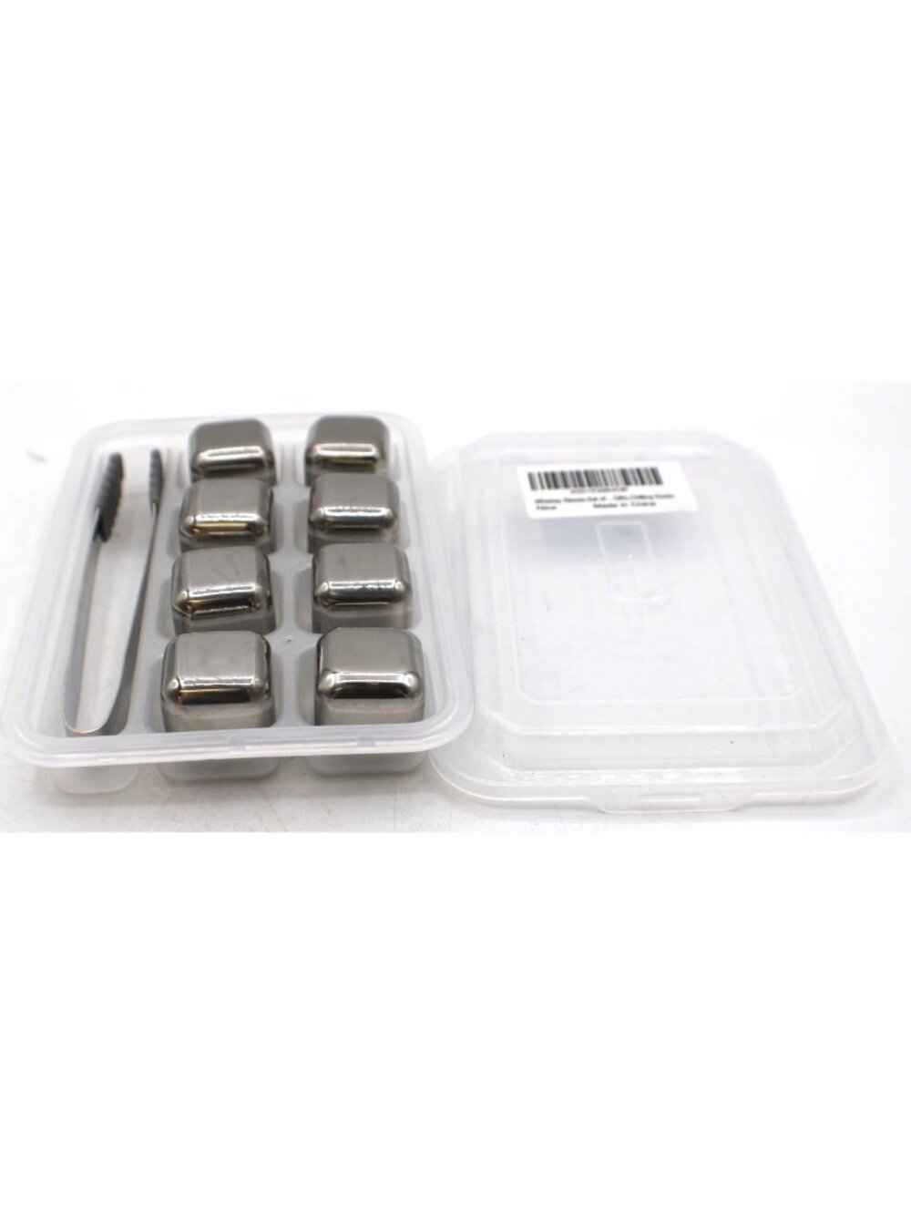 Barware Whiskey Stones Set Tongs Storage Box Stainless Steel Chilling Rocks Gift